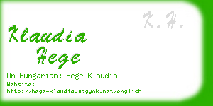 klaudia hege business card